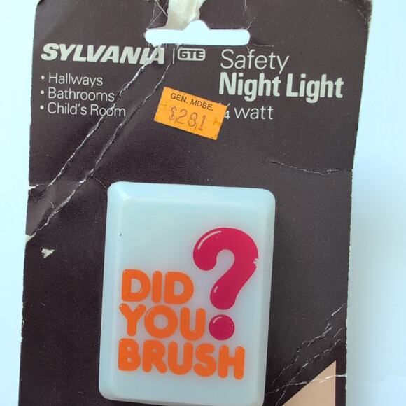 Vintage Sylvania Night Light "Did you Brush?" - 1980s - New In Package TESTED - Picture 3 of 7